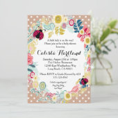 Invitation florale de baby shower de fille de (Debout devant)
