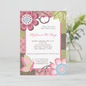 Invitation florale de baby shower de fleur de (Debout devant)