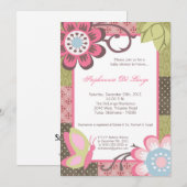 Invitation florale de baby shower de fleur de (Devant / Derrière)