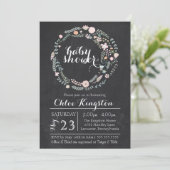 Invitation florale de baby shower de guirlande de (Debout devant)