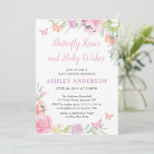 Invitation florale de baby shower de papillon (Debout devant)