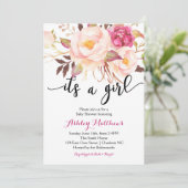 Invitation florale de baby shower de plumes (Debout devant)