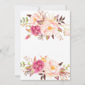 Invitation florale de baby shower de plumes (Dos)