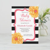 Invitation florale de baby shower de rose et de (Debout devant)