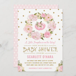 Invitation florale de baby shower de rose et de