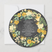 INVITATION FLORALE DE BABY SHOWER DU TABLEAU (Dos)