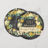 INVITATION FLORALE DE BABY SHOWER DU TABLEAU (Devant / Derrière)