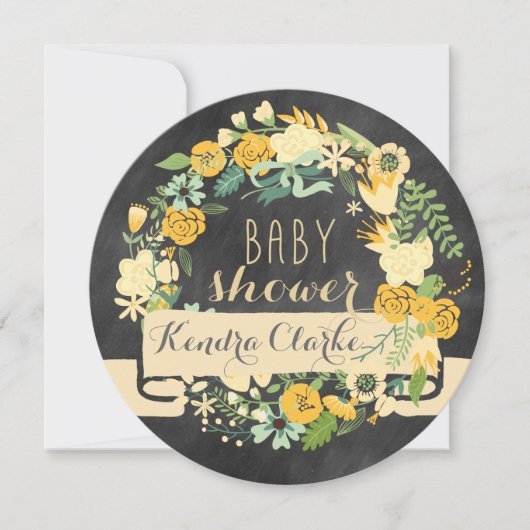 INVITATION FLORALE DE BABY SHOWER DU TABLEAU (Devant)