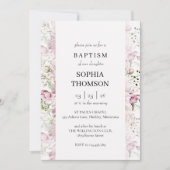 Invitation florale de baptême (Devant)