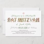 Invitation florale de Bat Mitzvah botanique (Devant)