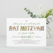 Invitation florale de Bat Mitzvah botanique (Debout devant)
