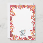 Invitation Florale de Bébé Éléphant pour une Baby (Dos)
