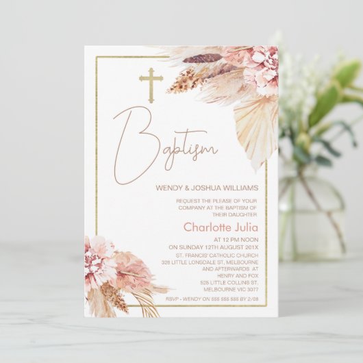 Invitation florale de Boho Brown (Debout devant)