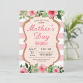 Invitation florale de brunch de jour de mères (Debout devant)