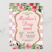 Invitation florale de brunch de jour de mères (Devant / Derrière)