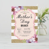 Invitation florale de brunch de jour de mères (Debout devant)