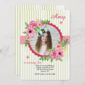Invitation florale de cadre de photo (Devant / Derrière)
