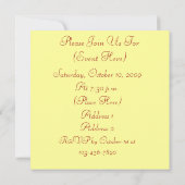 Invitation florale de carré élégant de coeur de (Dos)