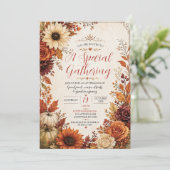 Invitation Florale de Citrouille d'Automne (Debout devant)