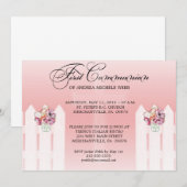 Invitation florale de communion de pot de maçon de (Devant / Derrière)