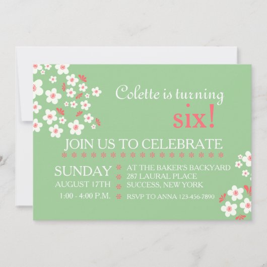 Invitation florale de délicatesses blanches (Devant)