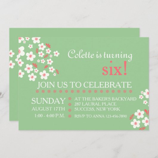 Invitation florale de délicatesses blanches (Devant / Derrière)