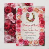 Invitation Florale de Derby du Kentucky Fer à Chev (Devant / Derrière)