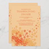 Invitation florale de dîner de thanksgiving (Devant / Derrière)
