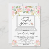 Invitation Florale de douche de couples virtuels (Devant)