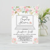 Invitation Florale de douche de couples virtuels (Debout devant)