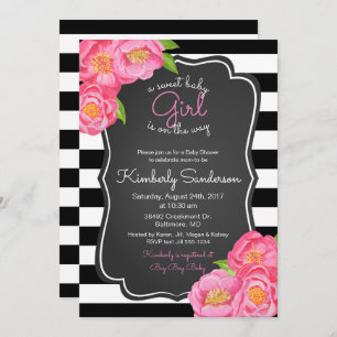 Invitation florale de douche de craie douce de