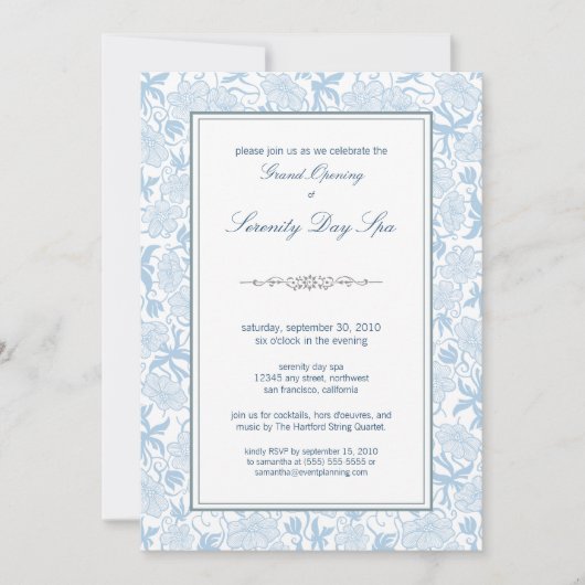 Invitation florale de fantaisie d'ouverture (Devant)