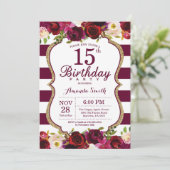 Invitation florale de fête d'anniversaire de (Debout devant)