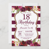 Invitation florale de fête d'anniversaire de (Devant)
