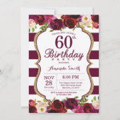 Invitation florale de fête d'anniversaire de (Devant)