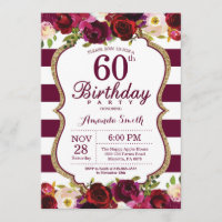 Invitation florale de fête d'anniversaire de