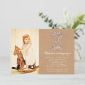 Invitation florale de fête d'anniversaire de (Debout devant)