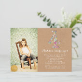 Invitation florale de fête d'anniversaire de (Debout devant)