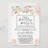 Invitation florale de fête d'anniversaire virtuell (Devant)