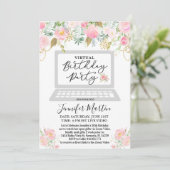 Invitation florale de fête d'anniversaire virtuell (Debout devant)