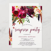 Invitation florale de fête de Boho | (Devant / Derrière)