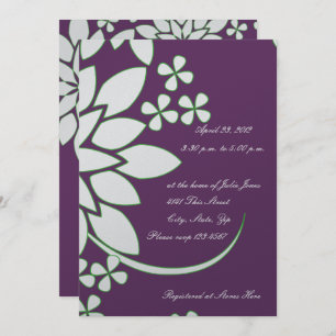 Invitation florale de Fête de la mariée