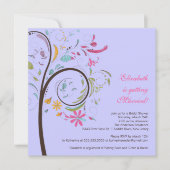 Invitation florale de Fête de la mariée d'arbre de (Devant)