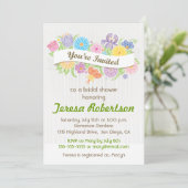 Invitation florale de Fête de la mariée de (Debout devant)