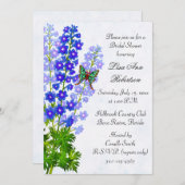 Invitation florale de Fête de la mariée de (Devant / Derrière)