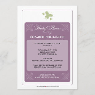 Invitation florale de Fête de la mariée de coeurs
