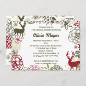 Invitation florale de Fête de la mariée de Noël de (Devant / Derrière)