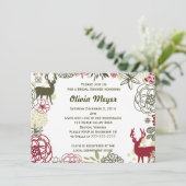 Invitation florale de Fête de la mariée de Noël de (Debout devant)