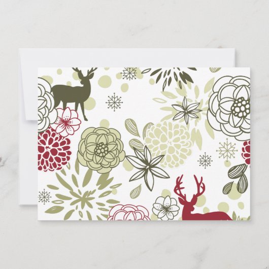 Invitation florale de Fête de la mariée de Noël de (Dos)