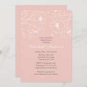 Invitation florale de Fête de la mariée de pavot (Devant / Derrière)